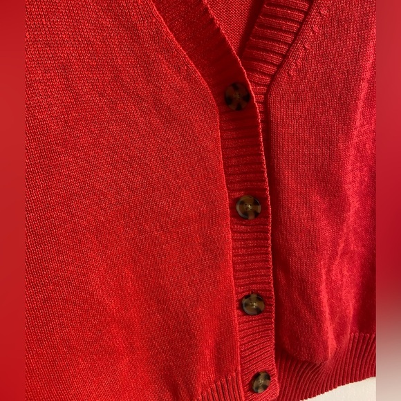 Gap red sweater vest button front linen blend XXL Tall NWT - Picture 4 of 6